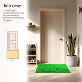 Ultra Soft Area Rug, Non Slip, Stain Resistant, Washable Area Rugs for Living Room, Bedroom, 3D Green City Life Playroom Activity Rug(Green)