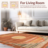 Ultra Soft Area Rug, Non Slip, Stain Resistant, Washable Area Rugs for Living Room, Bedroom, Vibrant Abstract Natural Elements(Orange)