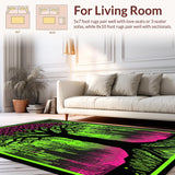 Ultra Soft Area Rug, Non Slip, Stain Resistant, Washable Area Rugs for Living Room, Bedroom, Radiant Spiritual Tree Motif(Black)
