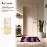 Ultra Soft Area Rug, Non Slip, Stain Resistant, Washable Area Rugs for Living Room, Bedroom, Modern Non Slip Bath Mats Set in Rich Mauve Wine with Stylish Texture(Purple)