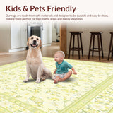 Ultra Soft Area Rug, Non Slip, Stain Resistant, Washable Area Rugs for Living Room, Bedroom, Area Low Pile Floral Non Slip Small(Yellow)