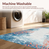 Ultra Soft Area Rug, Non Slip, Stain Resistant, Washable Area Rugs for Living Room, Bedroom, Light Blue Underwater Coral Design(Blue)