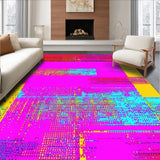 Ultra Soft Area Rug, Non Slip, Stain Resistant, Washable Area Rugs for Living Room, Bedroom, Whimsical Abstract Circular Motifs(Pink)