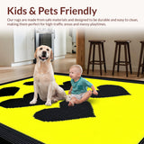 Ultra Soft Area Rug, Non Slip, Stain Resistant, Washable Area Rugs for Living Room, Bedroom, Trendy Minimalist Heart Design(Yellow)