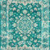 Ultra Soft Area Rug, Non Slip, Stain Resistant, Washable Area Rugs for Living Room, Bedroom, Rustic Turquoise Pattern Fusion(Green)