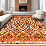 Ultra Soft Area Rug, Non Slip, Stain Resistant, Washable Area Rugs for Living Room, Bedroom, Modern Earthy Geometric Feel(Orange)