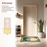 Ultra Soft Area Rug, Non Slip, Stain Resistant, Washable Area Rugs for Living Room, Bedroom, Whimsical Soft Tones Floor Mat(Gold)