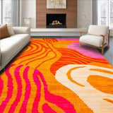 Ultra Soft Area Rug, Non Slip, Stain Resistant, Washable Area Rugs for Living Room, Bedroom, Energetic Modern Artistic Approach(Orange)