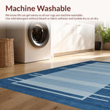 Ultra Soft Area Rug, Non Slip, Stain Resistant, Washable Area Rugs for Living Room, Bedroom, Rustic Symmetrical Blue Touch(Blue)