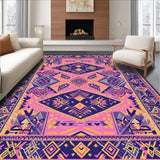 Ultra Soft Area Rug, Non Slip, Stain Resistant, Washable Area Rugs for Living Room, Bedroom, Eclectic Soft Purple Patterned Delight(Purple)
