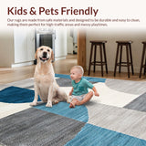 Ultra Soft Area Rug, Non Slip, Stain Resistant, Washable Area Rugs for Living Room, Bedroom, Modern Low Pile Washable Rug for Home Office(Gray)