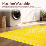 Ultra Soft Area Rug, Non Slip, Stain Resistant, Washable Area Rugs for Living Room, Bedroom, Sunny Yellow Circle Area for Homes Decorative Floor(Yellow)