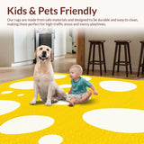 Ultra Soft Area Rug, Non Slip, Stain Resistant, Washable Area Rugs for Living Room, Bedroom, Vibrant Yellow Abstract Design(Yellow)