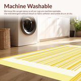 Ultra Soft Area Rug, Non Slip, Stain Resistant, Washable Area Rugs for Living Room, Bedroom, Cozy Small Animal Habitat with Simple Stripe(Yellow)
