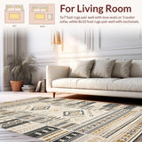 Ultra Soft Area Rug, Non Slip, Stain Resistant, Washable Area Rugs for Living Room, Bedroom, Soft Neutral Chunky Weave(Beige)