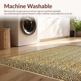 Ultra Soft Area Rug, Non Slip, Stain Resistant, Washable Area Rugs for Living Room, Bedroom, Chic Leopard Spot Beige Brown Viscose Animal(Beige)