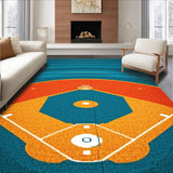 Ultra Soft Area Rug, Non Slip, Stain Resistant, Washable Area Rugs for Living Room, Bedroom, Eclectic 3D Printed Sport Pattern(Orange)
