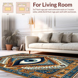 Ultra Soft Area Rug, Non Slip, Stain Resistant, Washable Area Rugs for Living Room, Bedroom, Traditional Cultural Motif Elegance(Brown)