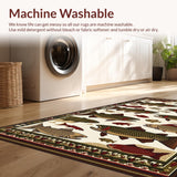 Ultra Soft Area Rug, Non Slip, Stain Resistant, Washable Area Rugs for Living Room, Bedroom, Rustic Earthy Animal Print Style(Ivory)