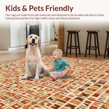 Ultra Soft Area Rug, Non Slip, Stain Resistant, Washable Area Rugs for Living Room, Bedroom, Boho Spiced Cedar Runner(Brown)