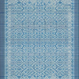 Ultra Soft Area Rug, Non Slip, Stain Resistant, Washable Area Rugs for Living Room, Bedroom, Transitional Grey Ogee Motif(Blue)