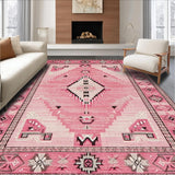 Ultra Soft Area Rug, Non Slip, Stain Resistant, Washable Area Rugs for Living Room, Bedroom, Rustic Western Plush Aesthetic(Pink)