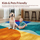 Ultra Soft Area Rug, Non Slip, Stain Resistant, Washable Area Rugs for Living Room, Bedroom, Modern Multi-Color Entryway Versatile Non-Shedding Rug(Blue)