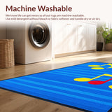 Ultra Soft Area Rug, Non Slip, Stain Resistant, Washable Area Rugs for Living Room, Bedroom, Energetic Melody Inspired Aesthetic(Blue)