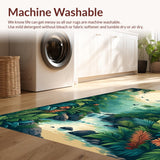 Ultra Soft Area Rug, Non Slip, Stain Resistant, Washable Area Rugs for Living Room, Bedroom, Playful Animal Motif Aesthetic(Green)