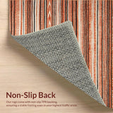 Ultra Soft Area Rug, Non Slip, Stain Resistant, Washable Area Rugs for Living Room, Bedroom, Rustic Geometric Earth Tone Elegance(Orange)