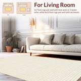 Ultra Soft Area Rug, Non Slip, Stain Resistant, Washable Area Rugs for Living Room, Bedroom, Contemporary Cozy Diamond Motif(Beige)