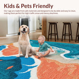 Ultra Soft Area Rug, Non Slip, Stain Resistant, Washable Area Rugs for Living Room, Bedroom, Nautical Beach Themed Living Room Area Carpet(Orange)