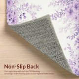Ultra Soft Area Rug, Non Slip, Stain Resistant, Washable Area Rugs for Living Room, Bedroom, Whimsical Lilac Petal Display(Purple)