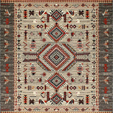 Ultra Soft Area Rug, Non Slip, Stain Resistant, Washable Area Rugs for Living Room, Bedroom, Chic Vintage Inspired Design(Gray)