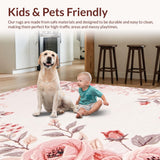 Ultra Soft Area Rug, Non Slip, Stain Resistant, Washable Area Rugs for Living Room, Bedroom, Stylish Shag Patterned Sophistication(White)