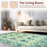 Ultra Soft Area Rug, Non Slip, Stain Resistant, Washable Area Rugs for Living Room, Bedroom, Sophisticated Light Palette Flower Design(Beige)
