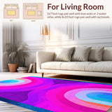 Ultra Soft Area Rug, Non Slip, Stain Resistant, Washable Area Rugs for Living Room, Bedroom, Tie-Dyed Hot Pink Rainbow Kids Playroom Rug(Orange)