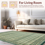 Ultra Soft Area Rug, Non Slip, Stain Resistant, Washable Area Rugs for Living Room, Bedroom, Beige Green Geometric Area Machine(Gray)