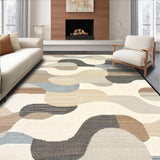 Sunset Vista Modern Abstract Art in Multi Beige Hues(Beige)