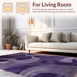 Ultra Soft Area Rug, Non Slip, Stain Resistant, Washable Area Rugs for Living Room, Bedroom, Artistic Contemporary Soft Surface(Purple)