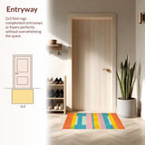 Ultra Soft Area Rug, Non Slip, Stain Resistant, Washable Area Rugs for Living Room, Bedroom, Eclectic Colorful Circular Textile Charm(Orange)