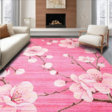 Ultra Soft Area Rug, Non Slip, Stain Resistant, Washable Area Rugs for Living Room, Bedroom, Delicate Springtime Floral Vibes(Pink)