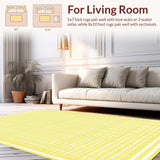 Ultra Soft Area Rug, Non Slip, Stain Resistant, Washable Area Rugs for Living Room, Bedroom, Artful Tiled Pattern Accents(Yellow)