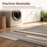 Ultra Soft Area Rug, Non Slip, Stain Resistant, Washable Area Rugs for Living Room, Bedroom, Abstract Earthy Tones Elegance(Gray)