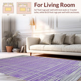 Ultra Soft Area Rug, Non Slip, Stain Resistant, Washable Area Rugs for Living Room, Bedroom, Radiant Modern Trellis Concept(Gray)