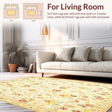 Beige Yellow Tan Abstract Flannel Non Slip Bath Mat(Beige)