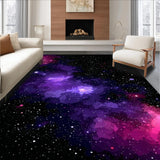 Ultra Soft Area Rug, Non Slip, Stain Resistant, Washable Area Rugs for Living Room, Bedroom, Bold Cosmic Color Splash(Purple)