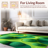 Ultra Soft Area Rug, Non Slip, Stain Resistant, Washable Area Rugs for Living Room, Bedroom, Interactive Toddler Race Car Mat for Toy Rooms(Green)