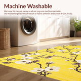 Ultra Soft Area Rug, Non Slip, Stain Resistant, Washable Area Rugs for Living Room, Bedroom, Warm Elegant Outdoor Aesthetic(Yellow)