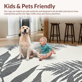 Ultra Soft Area Rug, Non Slip, Stain Resistant, Washable Area Rugs for Living Room, Bedroom, Rustic Grey and White Patterns(Gray)